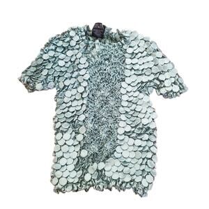 Y2K Retro Step in Style Popcorn Shirt Pastel Sage Green NWT One Size Stretchy